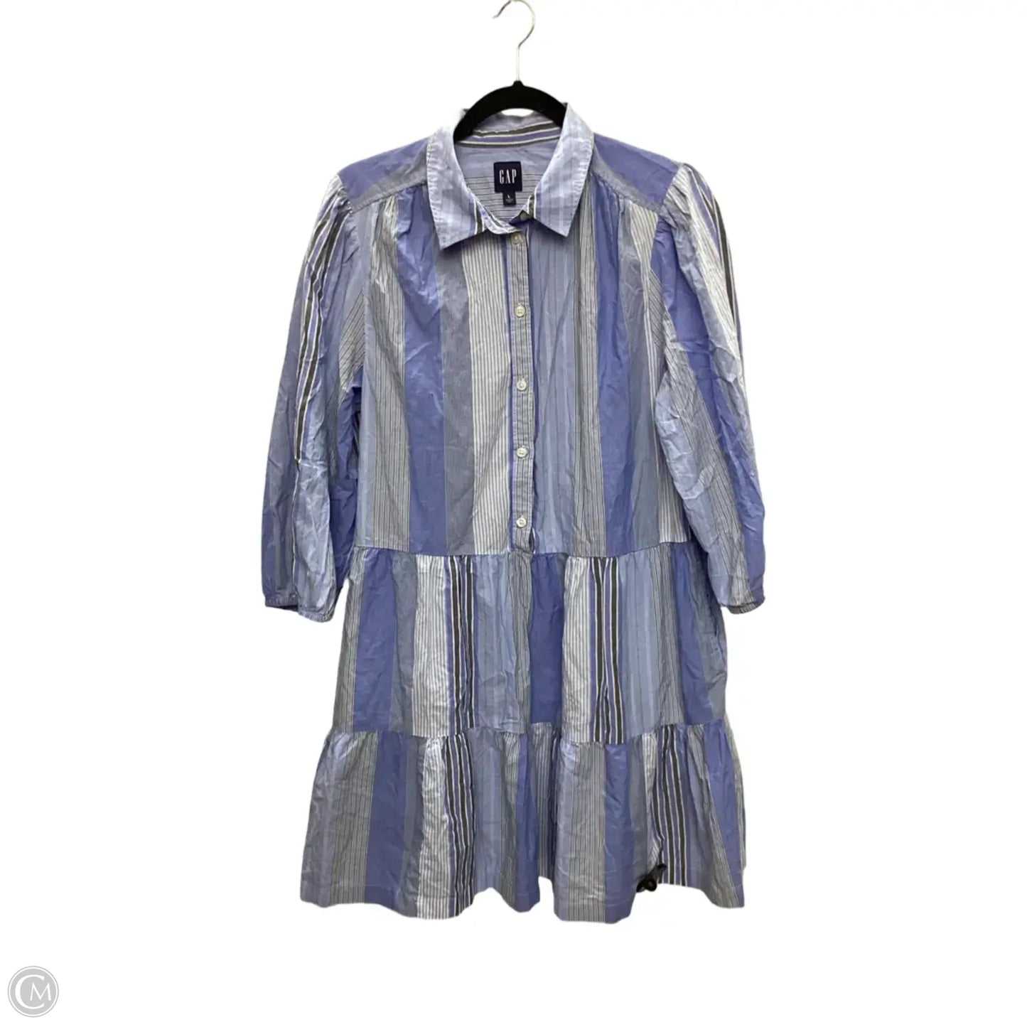 Dress Casual Midi By Gap In Striped Pattern, Size: L