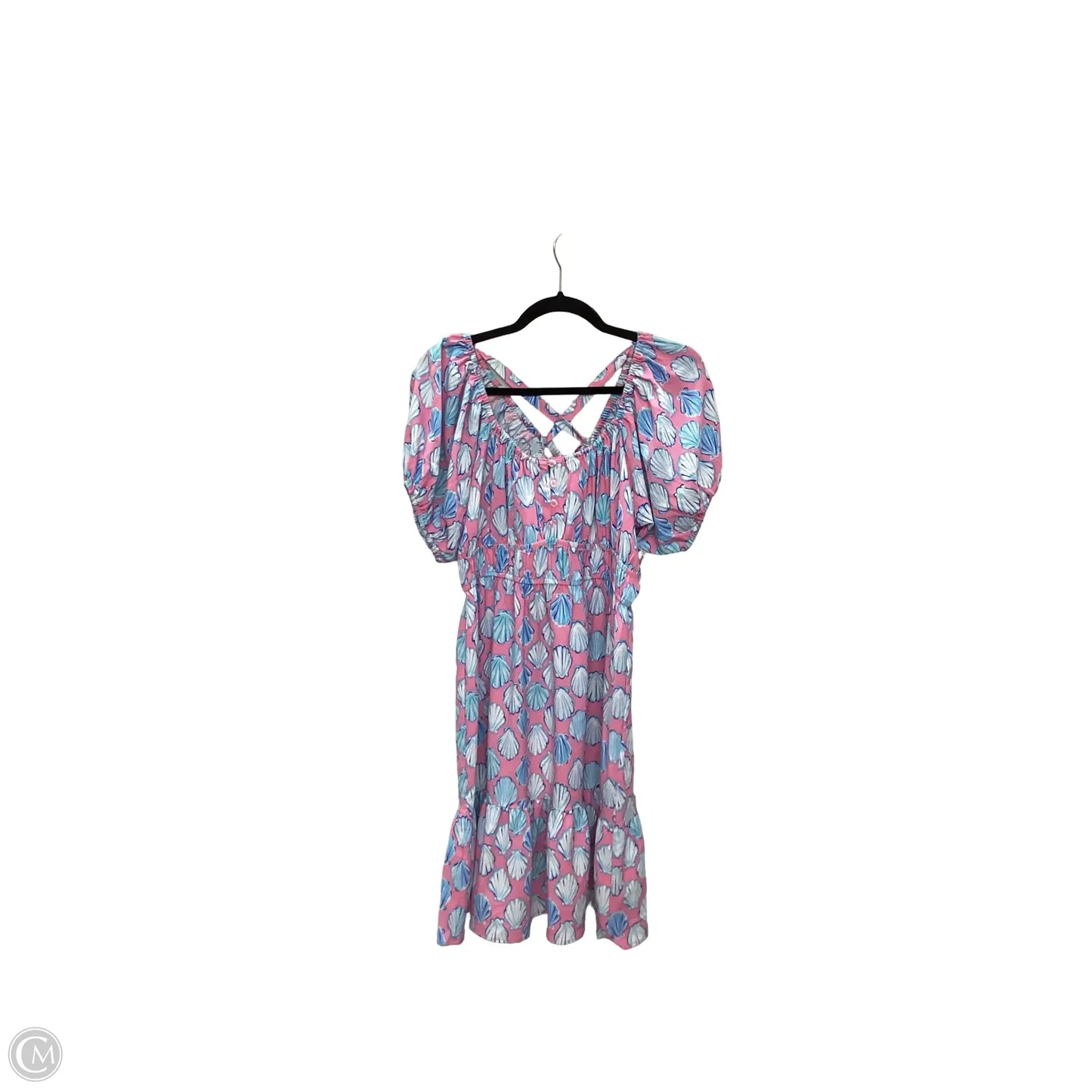 Dress Casual Short By Simply Southern In Pink & White, Size: L