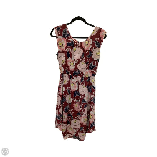 Dress Casual Midi By Loft In Floral Print, Size: M