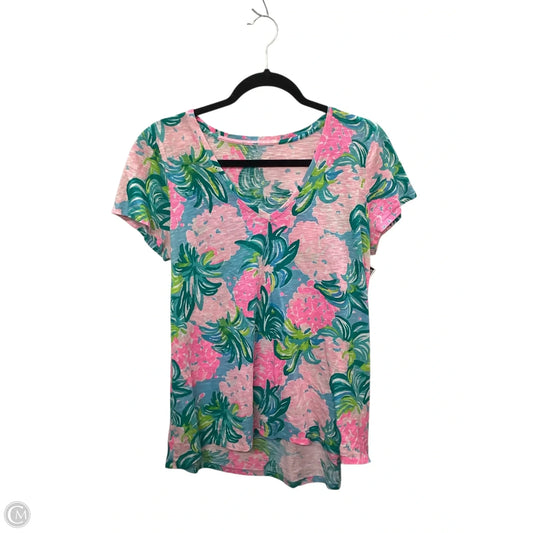 Top Short Sleeve Designer By Lilly Pulitzer In Floral Print, Size: M