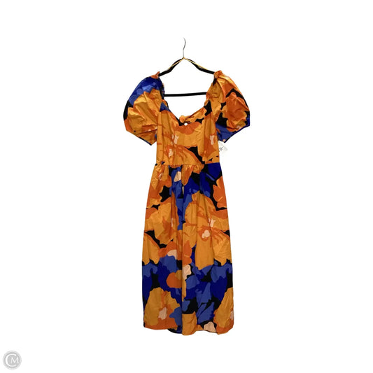 Dress Casual Midi By Clothes Mentor In Orange, Size: 8