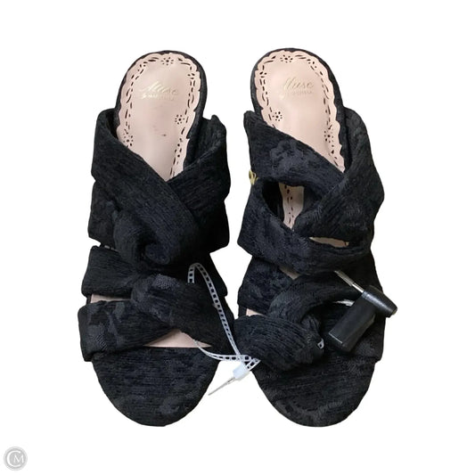 Sandals Heels Block By Marchesa Notte In Black, Size: 8