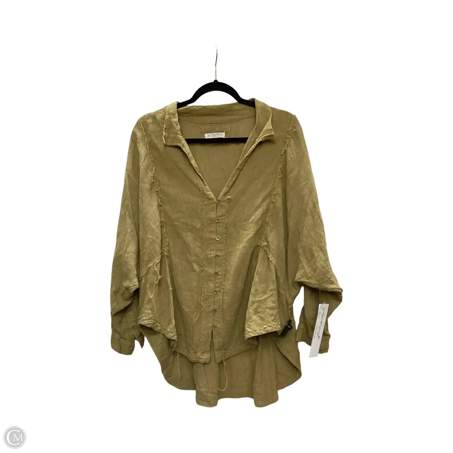Blouse Short Sleeve By Free People In Green, Size: M
