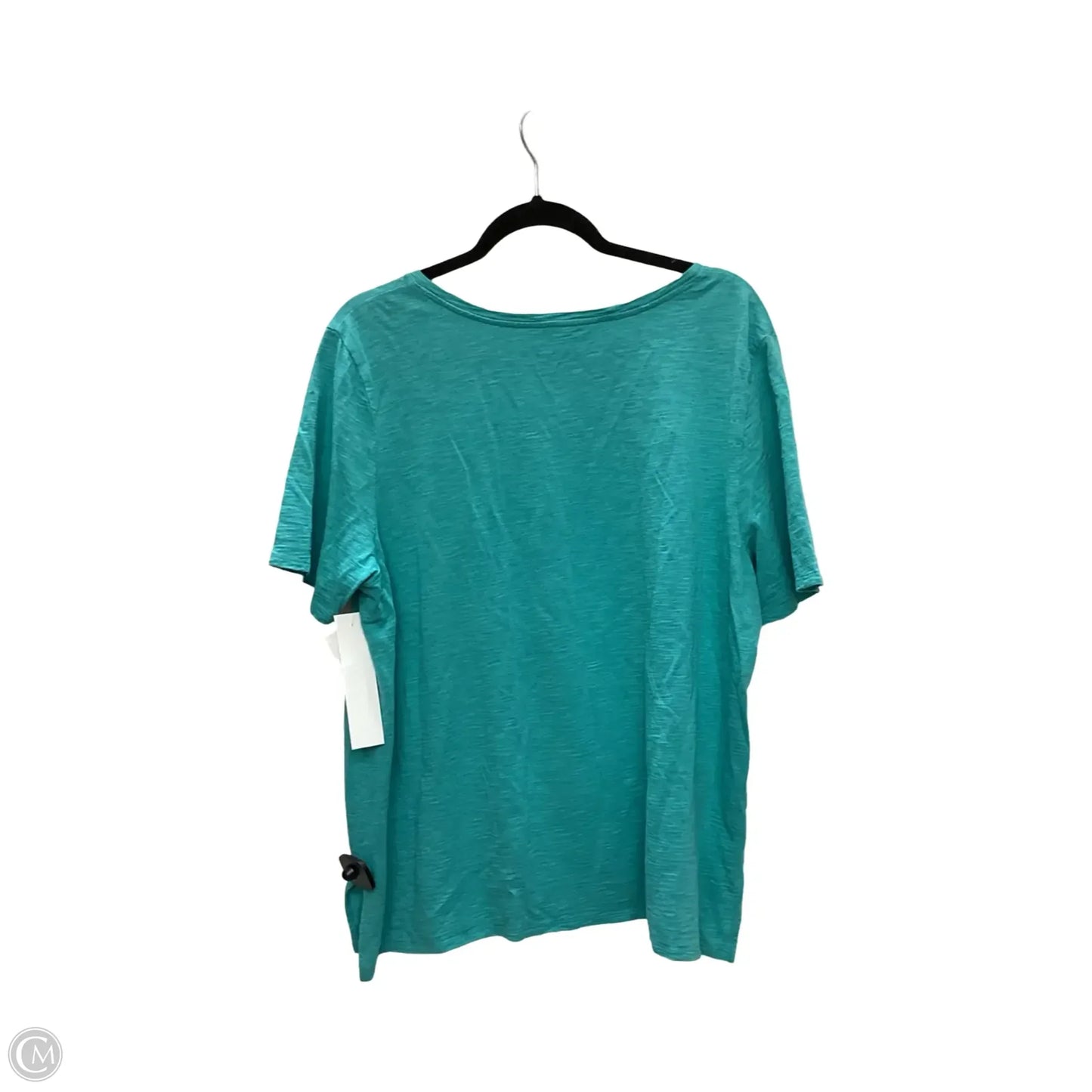 Blouse Short Sleeve By Chicos In Teal, Size: Xl