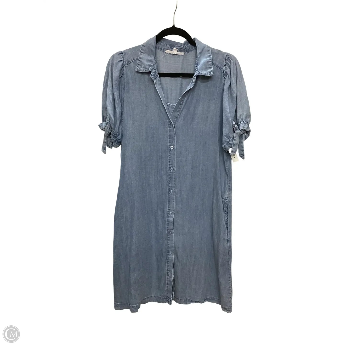 Blouse Short Sleeve By Jane And Delancey In Blue Denim, Size: Mp