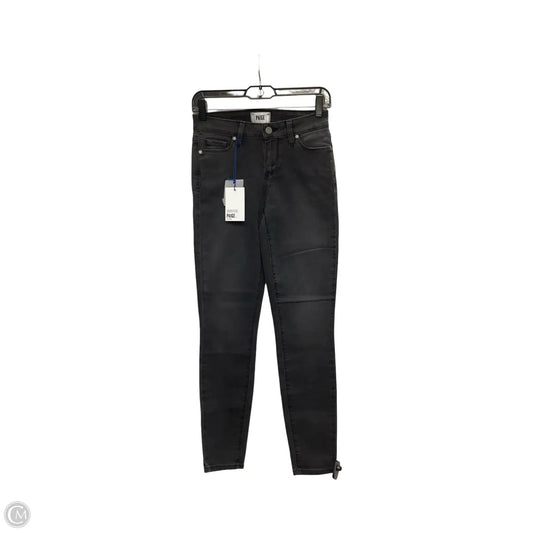 Jeans Skinny By Paige In Black Denim, Size: 8