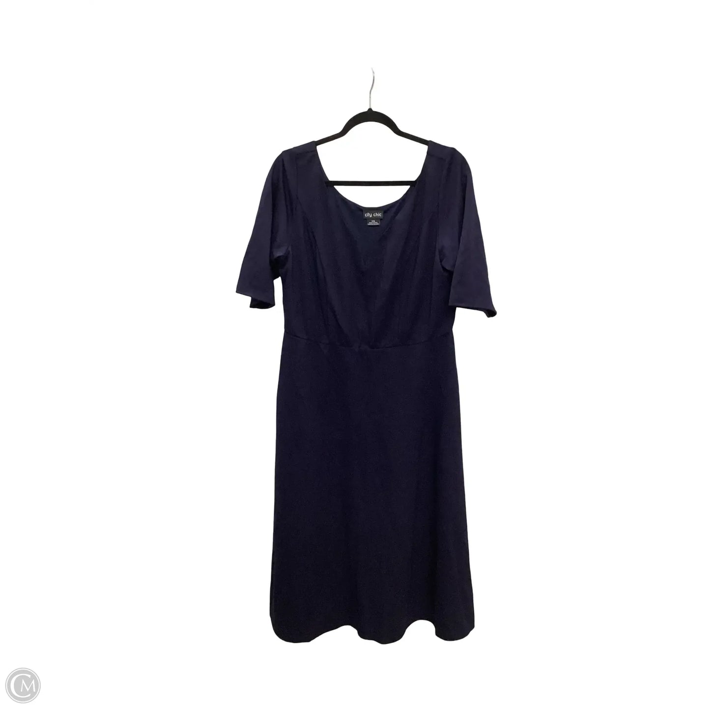 Dress Casual Midi By City Chic In Navy, Size: Xxl