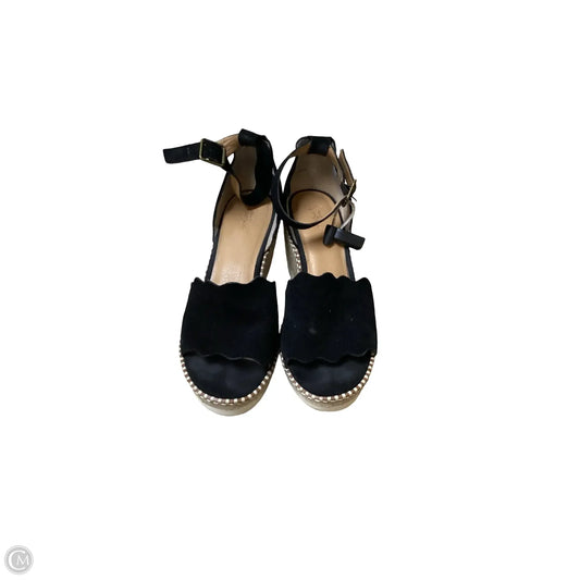 Sandals Heels Wedge By Crown Vintage In Black, Size: 10