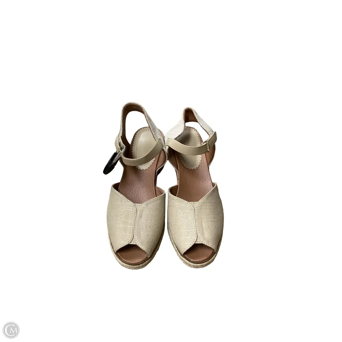 Sandals Heels Wedge By Bare Traps In Tan, Size: 10
