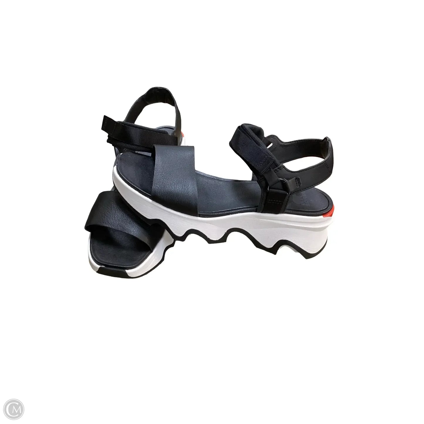 Sandals Heels Platform By Sorel In Black & White, Size: 10.5