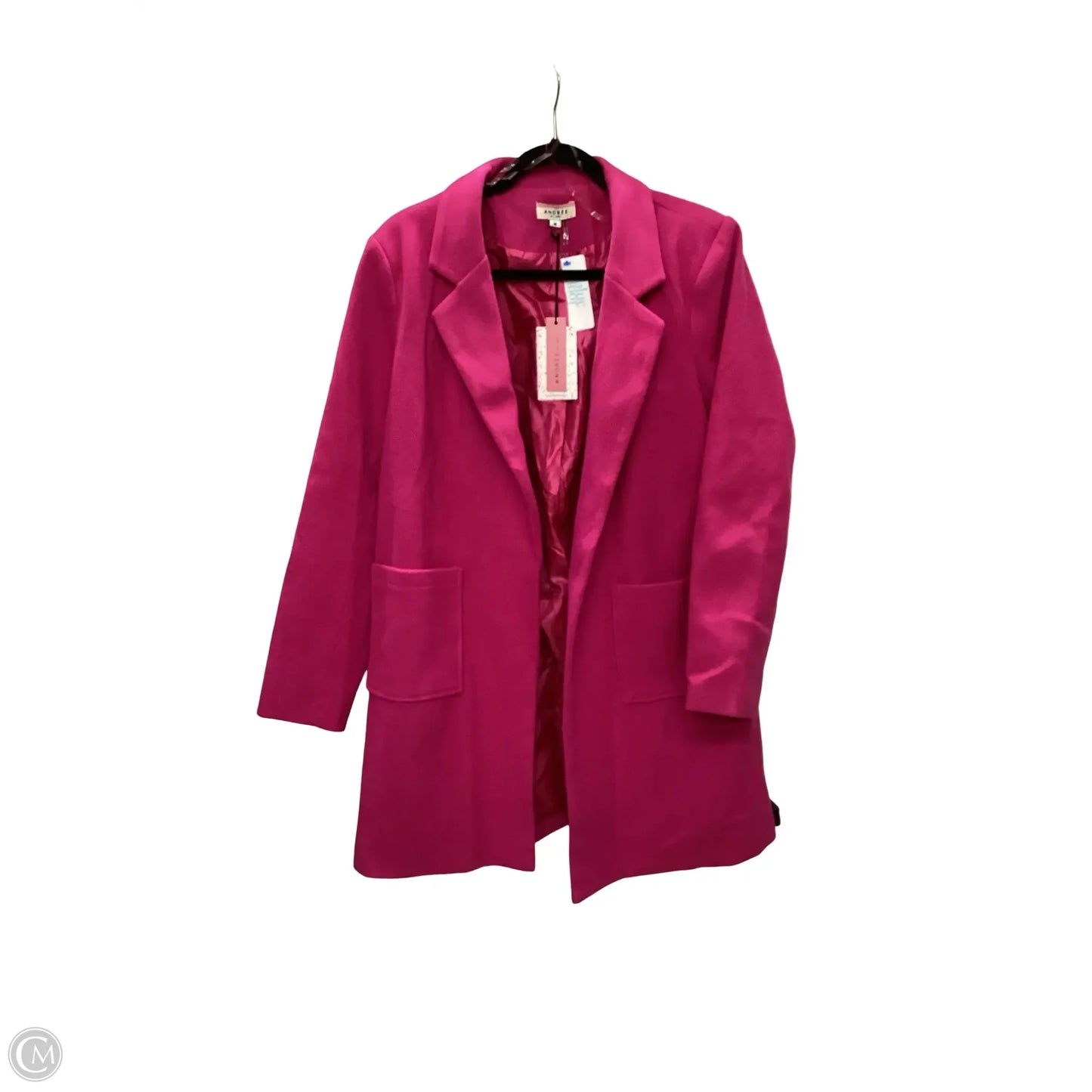 Coat Wool By Andree By Unit In Pink, Size: M