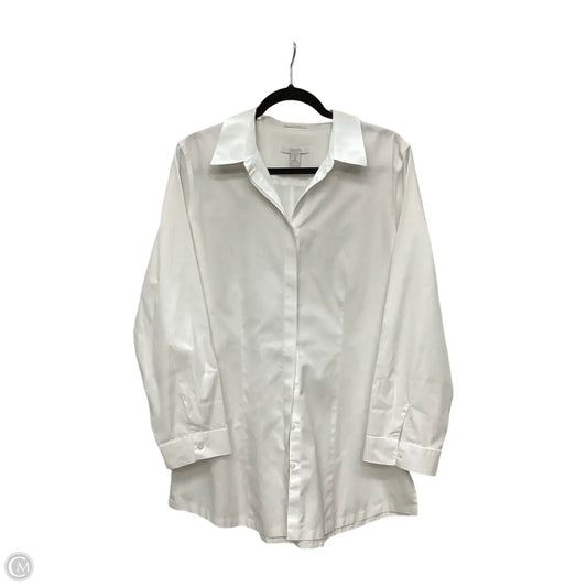 Blouse Long Sleeve By Chicos In White, Size: 2