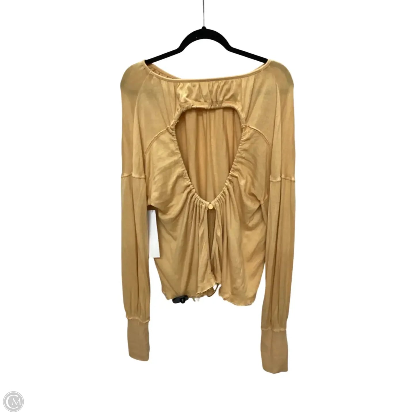 Blouse Long Sleeve By Free People In Yellow, Size: S