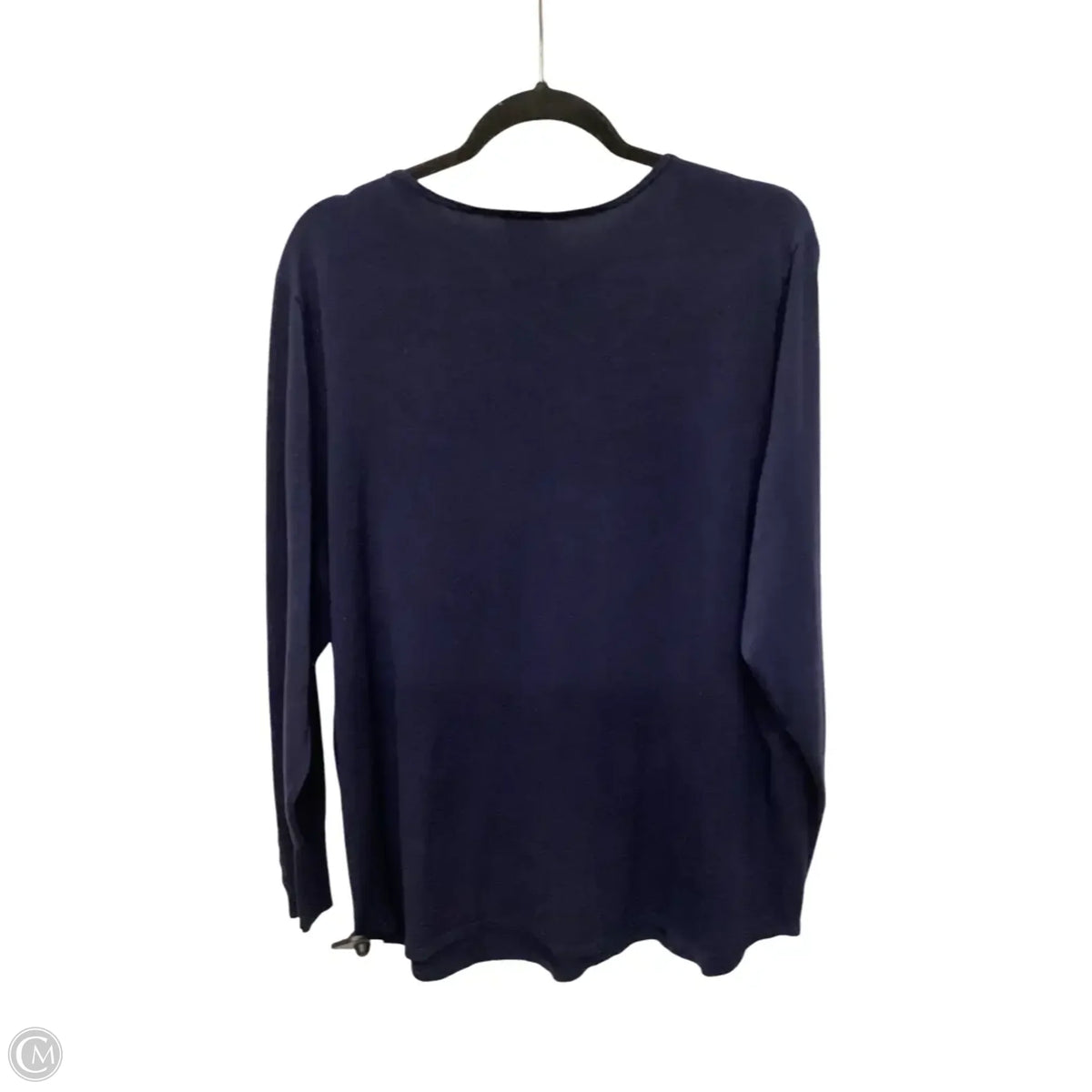 Blouse Long Sleeve By Chicos In Navy, Size: 4