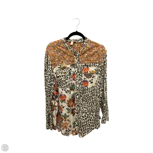 Blouse Long Sleeve By Pilcro In Multi-colored, Size: M