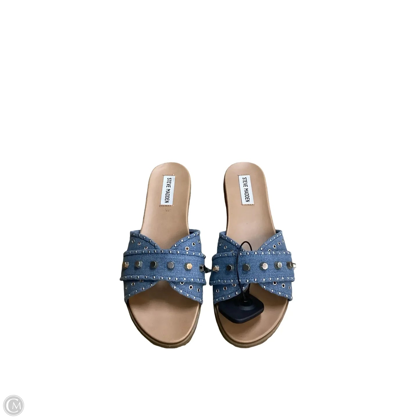 Sandals Flats By Steve Madden In Blue Denim, Size: 9