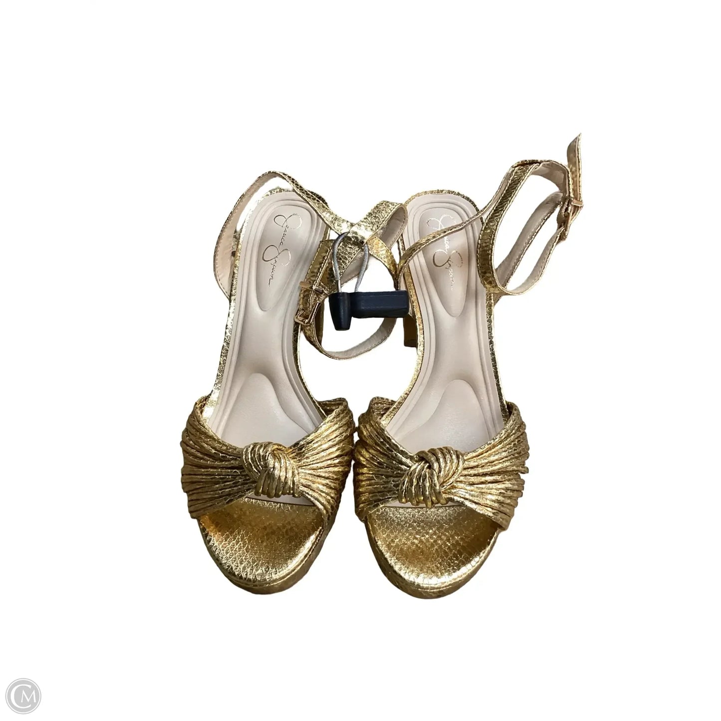 Sandals Heels Block By Jessica Simpson In Gold, Size: 7