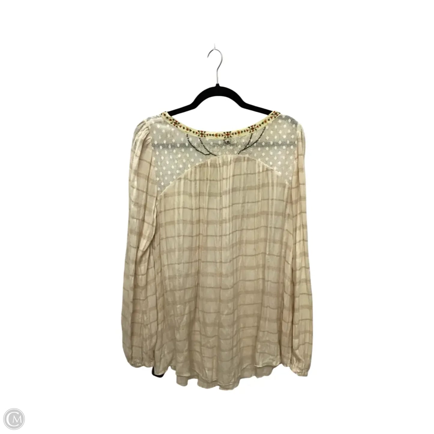 Blouse 3/4 Sleeve By Free People In Tan, Size: M
