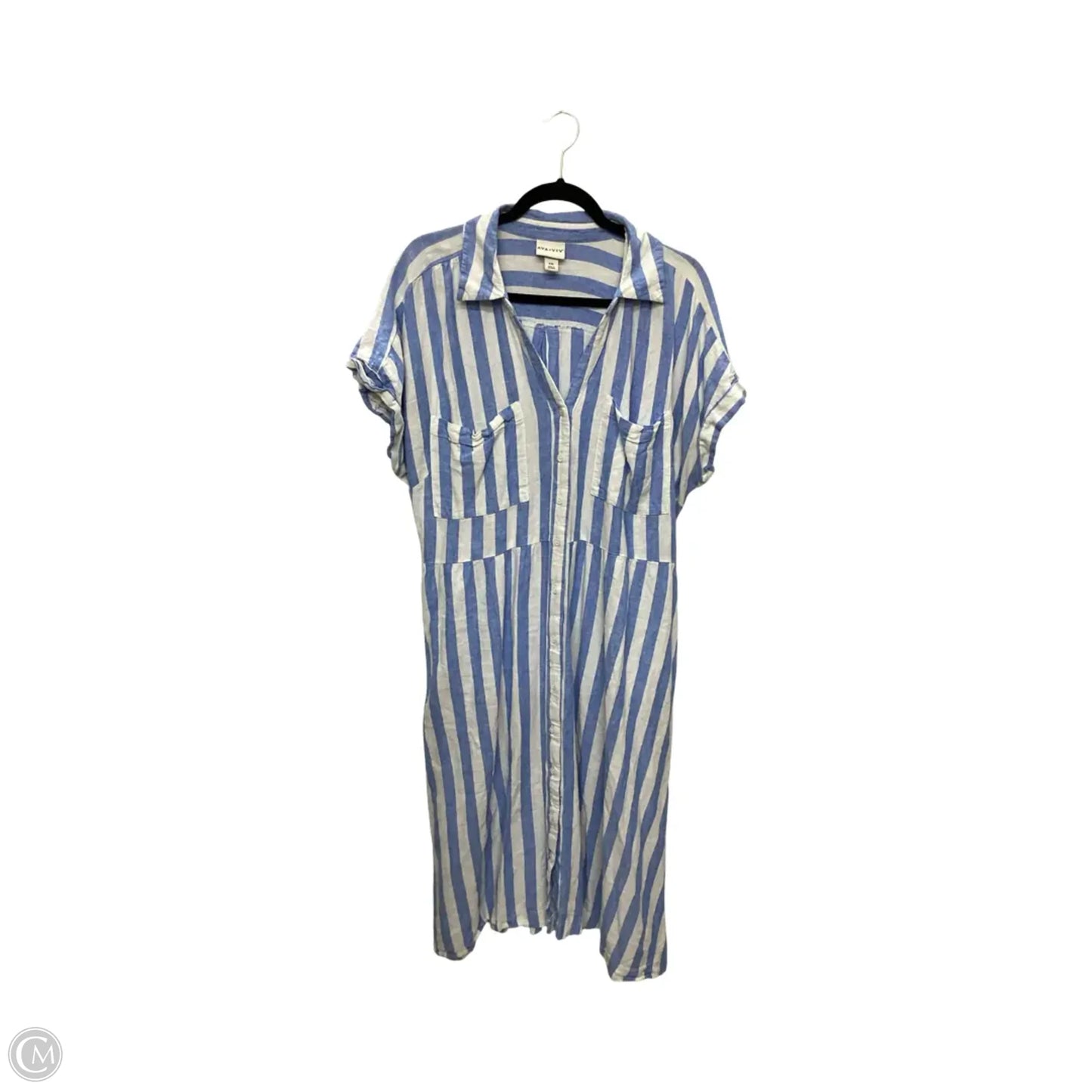 Dress Casual Midi By Ava & Viv In Striped Pattern, Size: Xxl