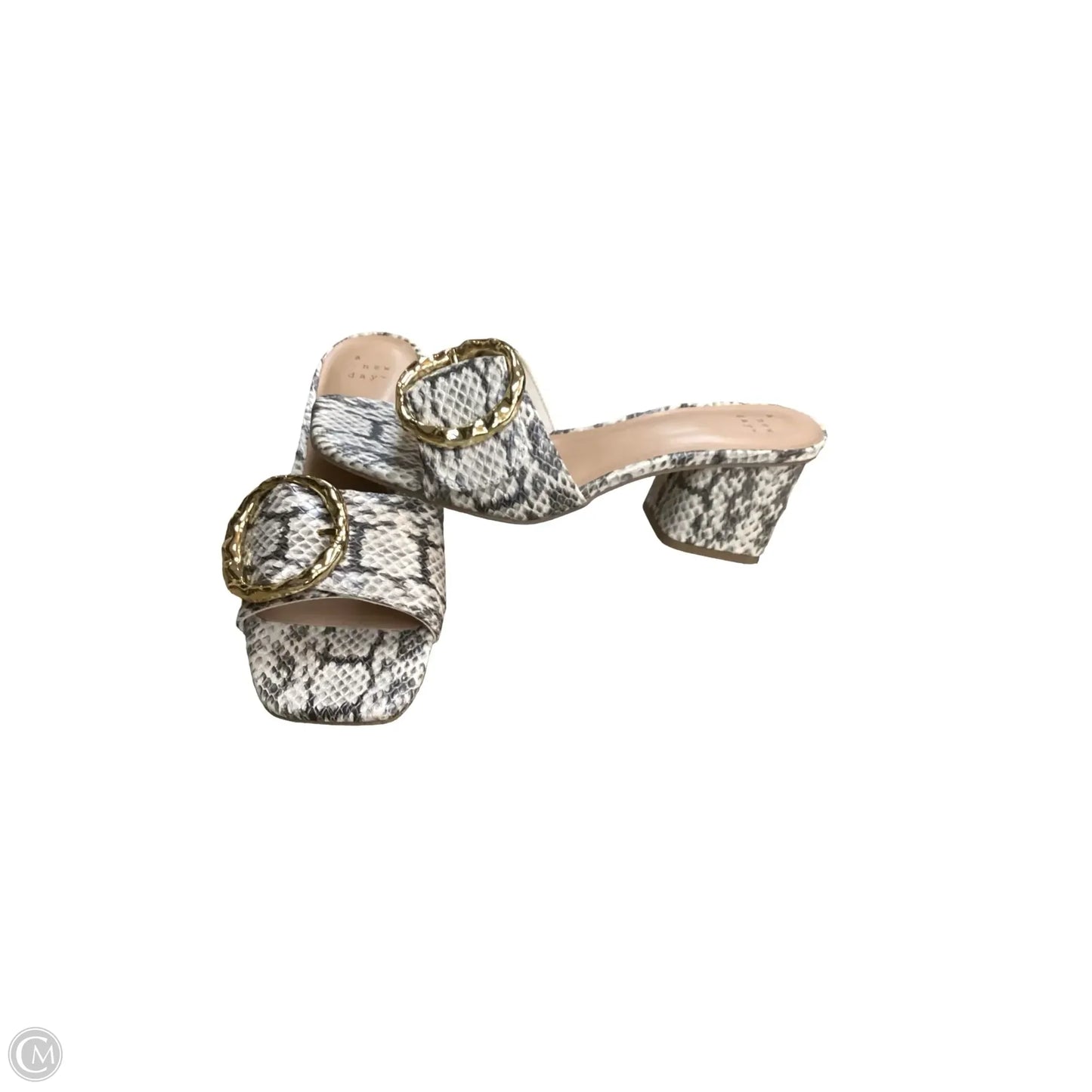 Sandals Heels Block By A New Day In Animal Print, Size: 7
