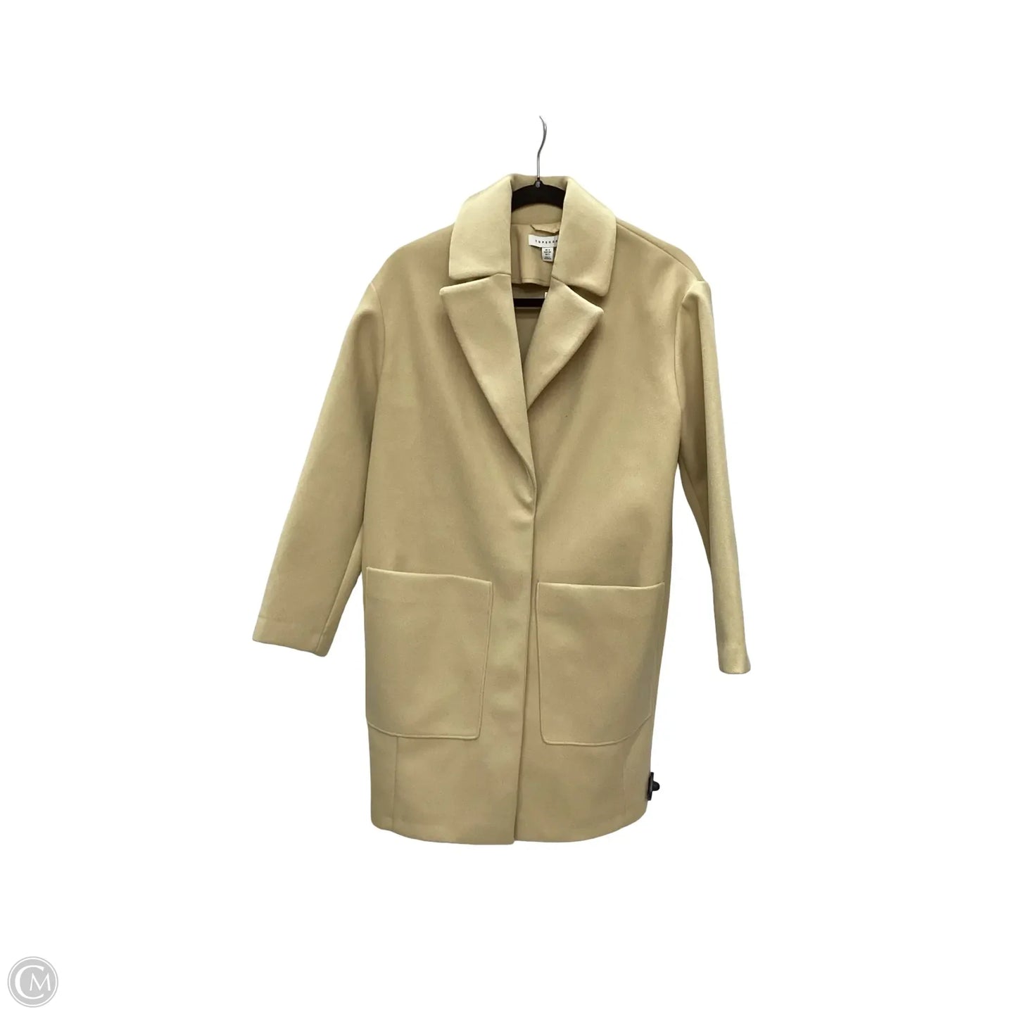 Coat Wool By Topshop In Yellow, Size: 2