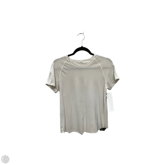 Athletic Top Short Sleeve By Lululemon In White, Size: 4