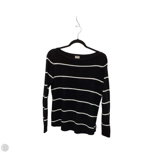 Blouse Long Sleeve By Chicos In Black & White, Size: M