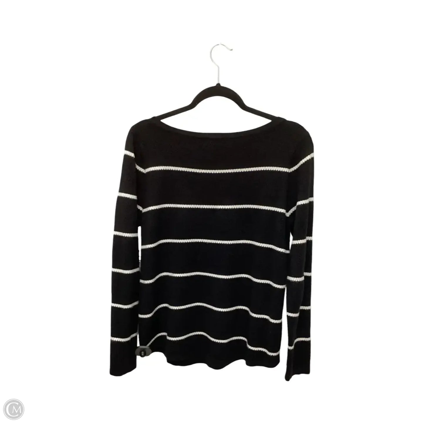 Blouse Long Sleeve By Chicos In Black & White, Size: M