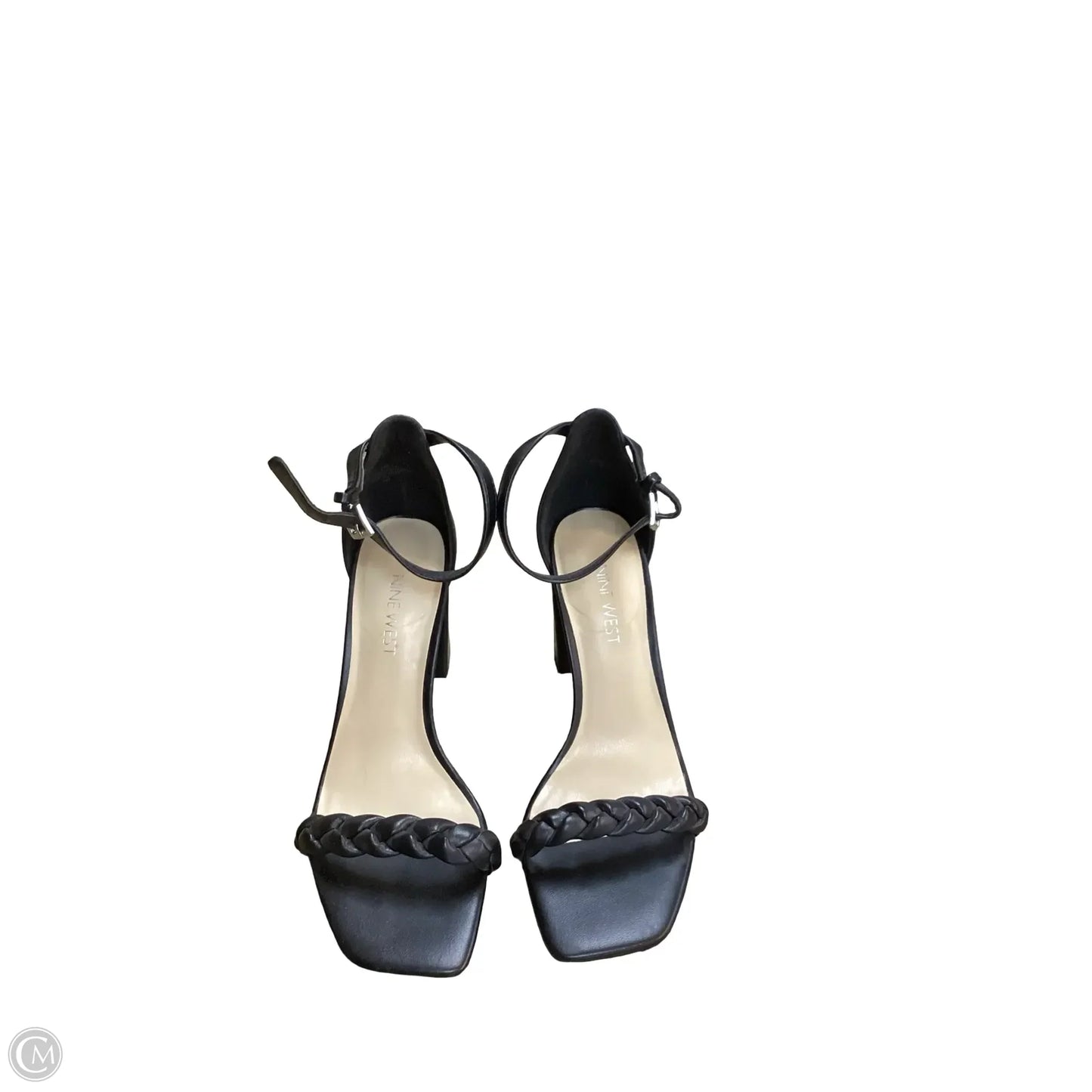 Sandals Heels Block By Nine West In Black, Size: 6.5