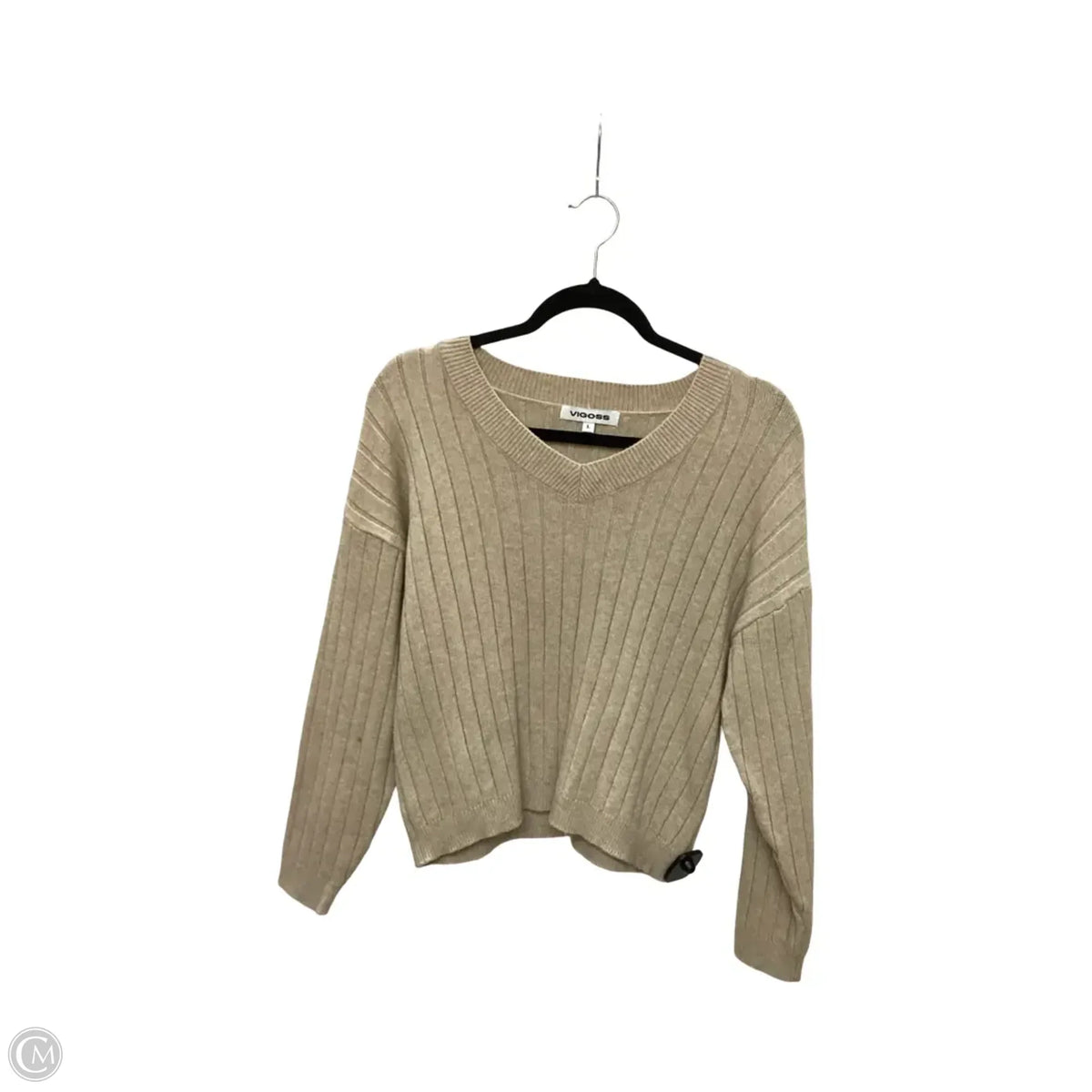 Sweater By Vigoss In Tan, Size: L