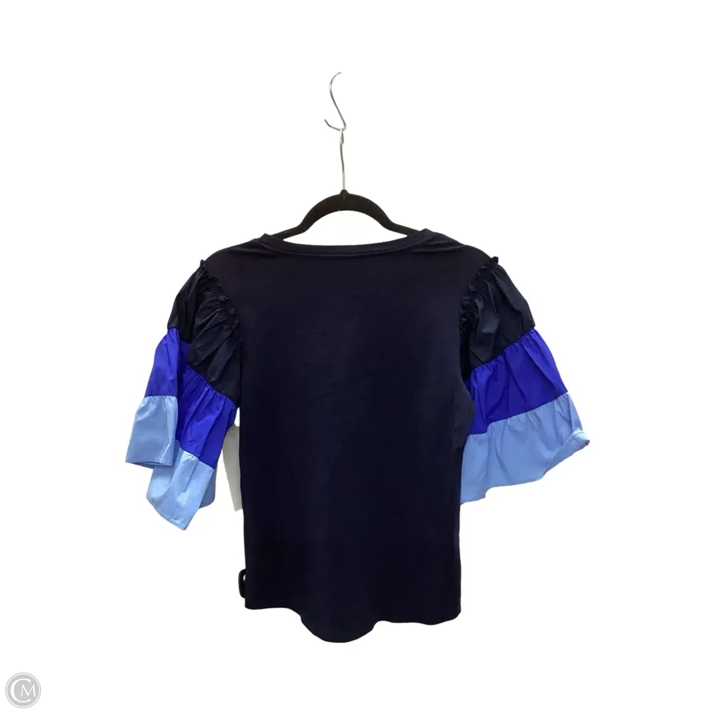 Blouse Short Sleeve By Chicos In Navy, Size: 0