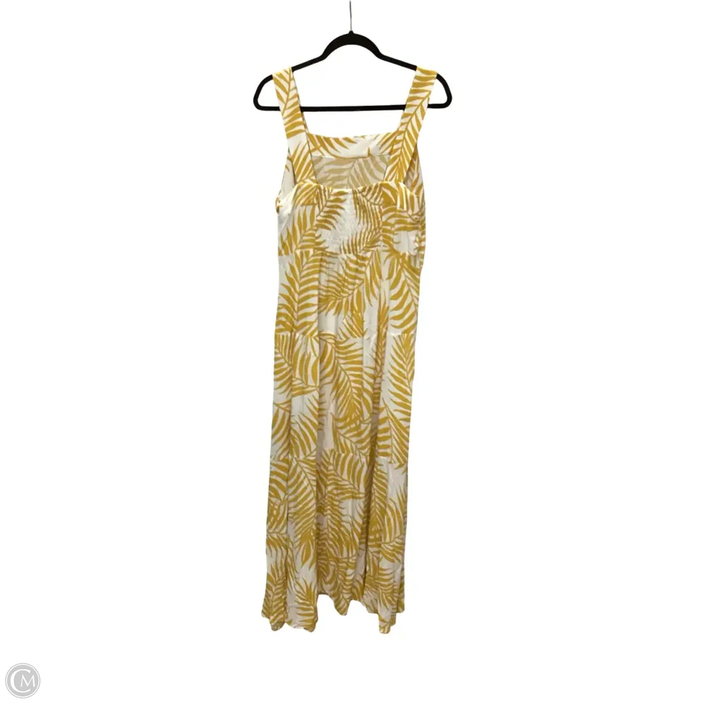 Dress Casual Midi By Vince Camuto In White & Yellow, Size: 1x