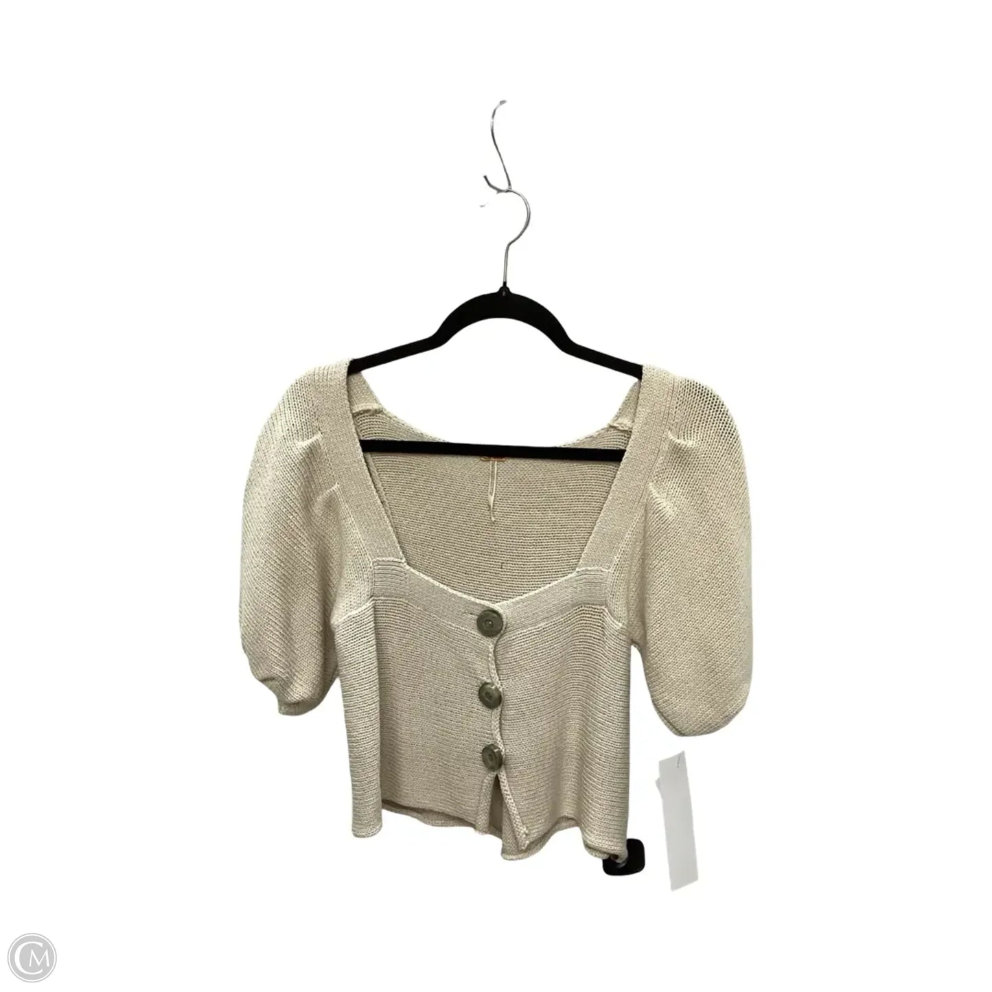 Blouse Short Sleeve By Free People In Tan, Size: S