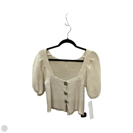 Blouse Short Sleeve By Free People In Tan, Size: S