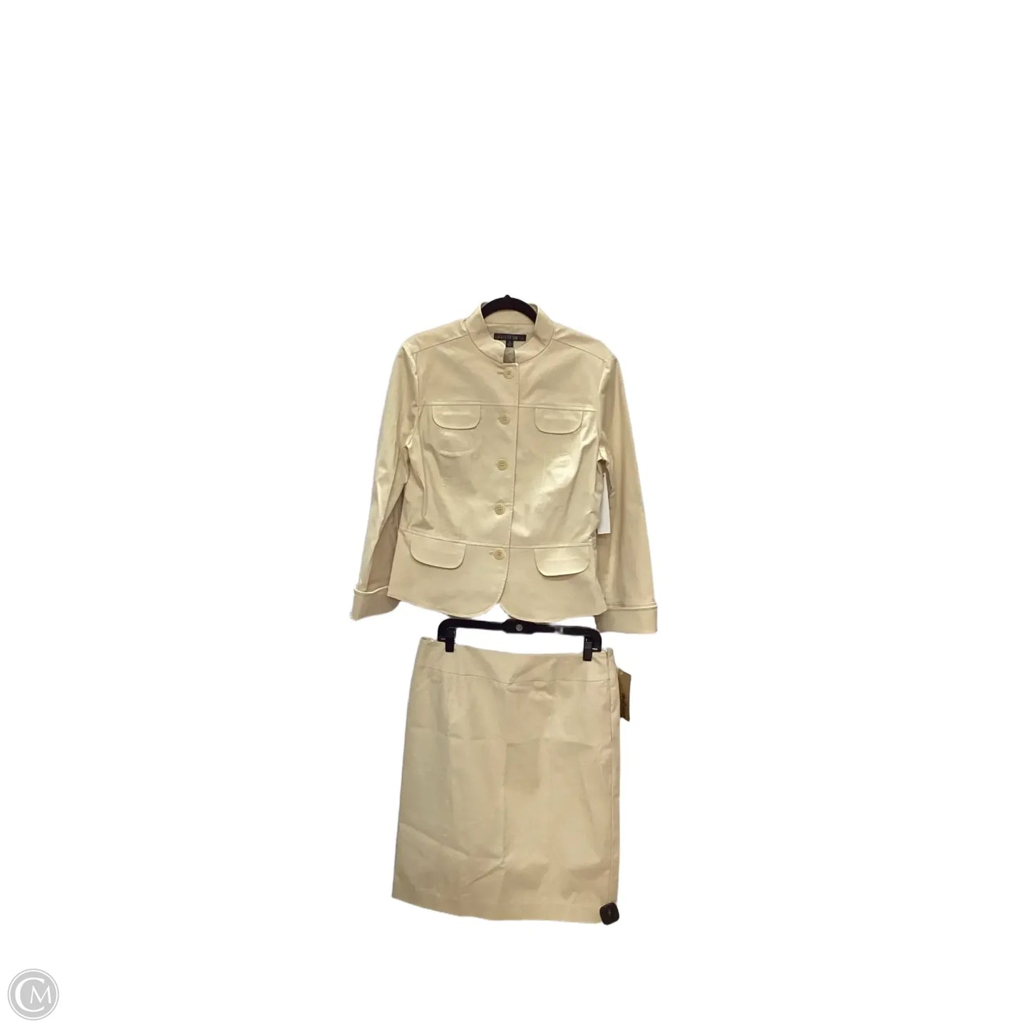 Skirt Designer By Lafayette 148 In Tan, Size: 12