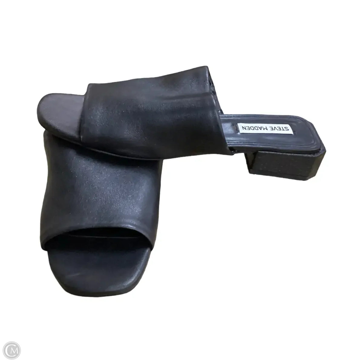 Sandals Heels Block By Steve Madden In Black, Size: 9.5