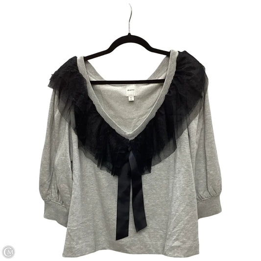 Blouse Long Sleeve By Maeve In Grey, Size: Xl