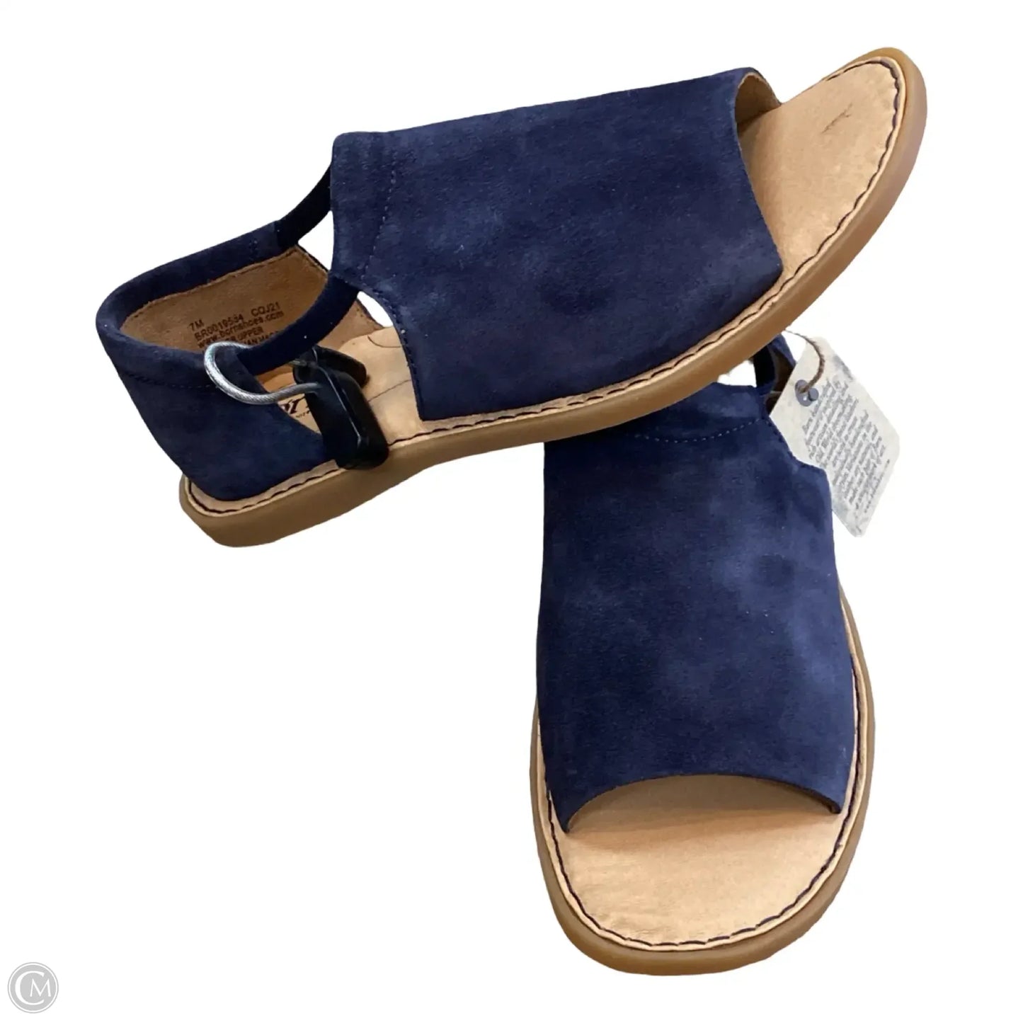 Sandals Flats By Born In Navy, Size: 7