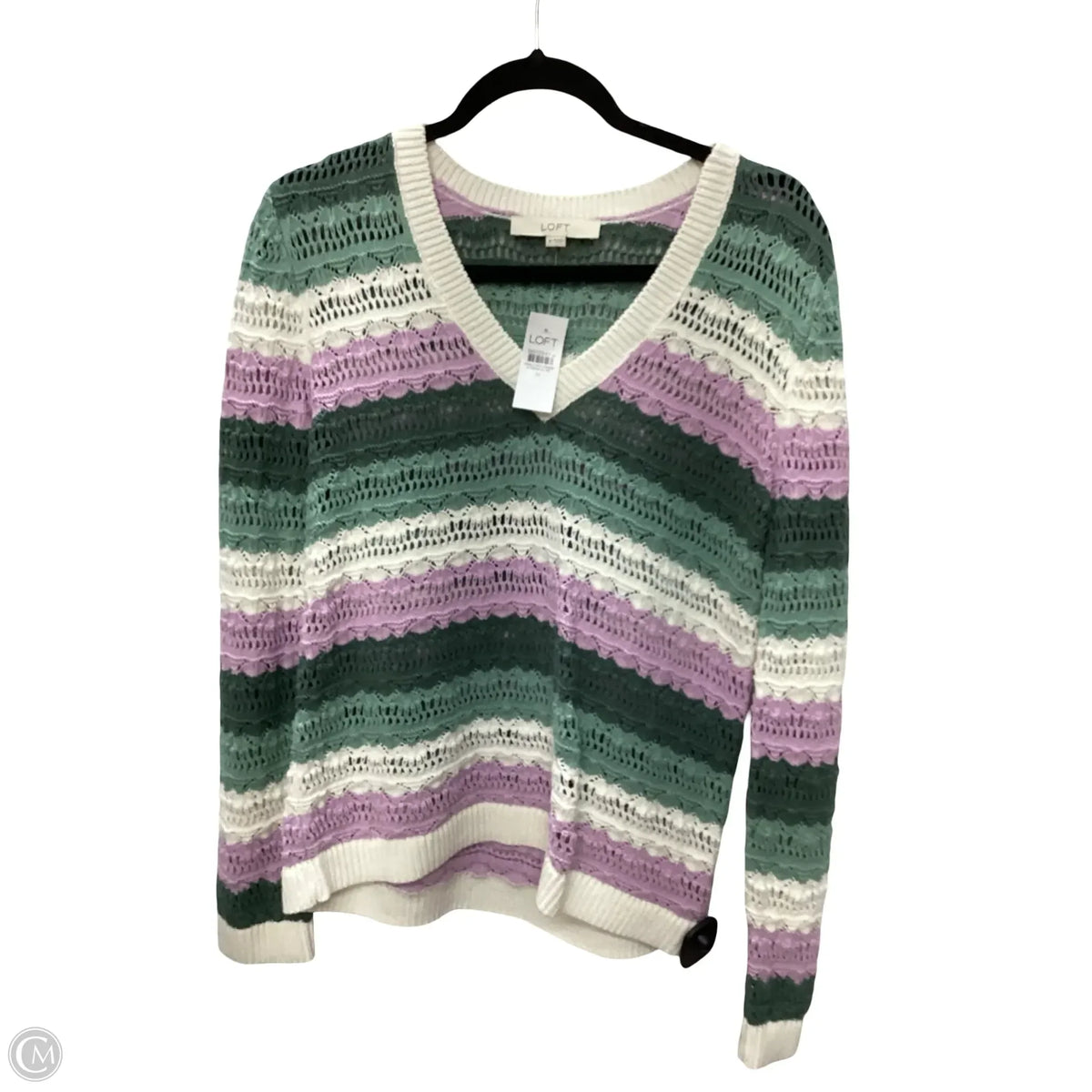 Sweater By Loft In Striped Pattern, Size: M