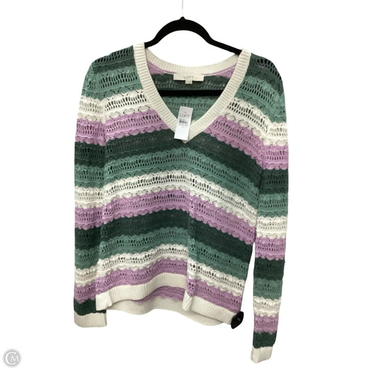 Sweater By Loft In Striped Pattern, Size: M