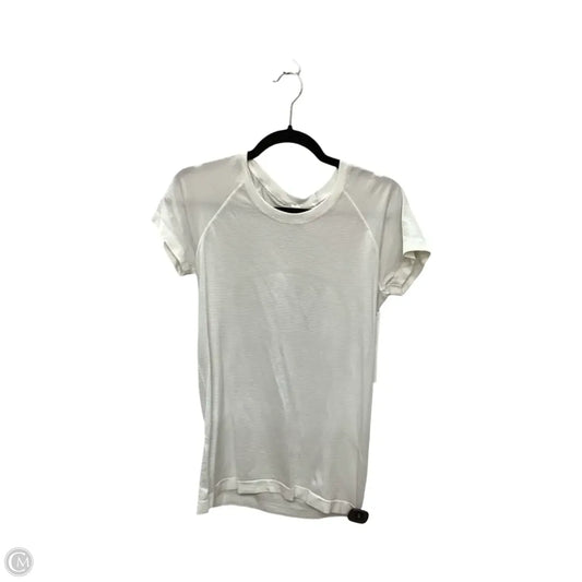 Athletic Top Short Sleeve By Lululemon In White, Size: 10