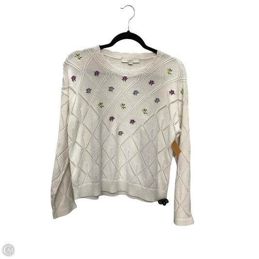 Sweater By Loft In Cream, Size: M