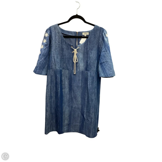 Dress Casual Short By Umgee In Blue Denim, Size: L