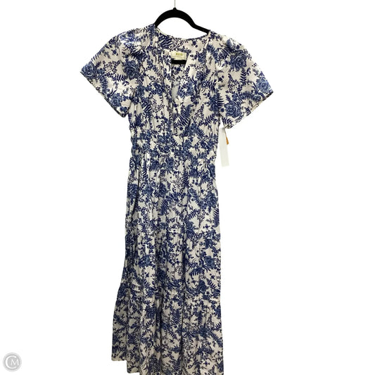 Dress Casual Maxi By Maeve In Blue & White, Size: Xs