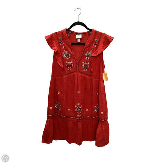 Dress Casual Short By Knox Rose In Red, Size: L