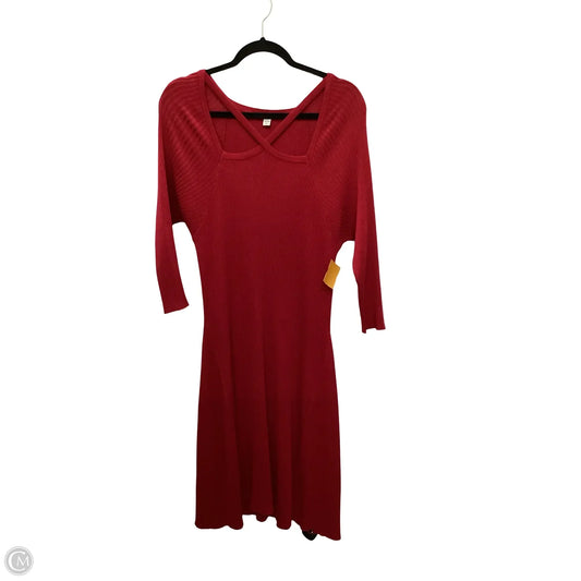 Dress Sweater By Cato In Red, Size: 1x