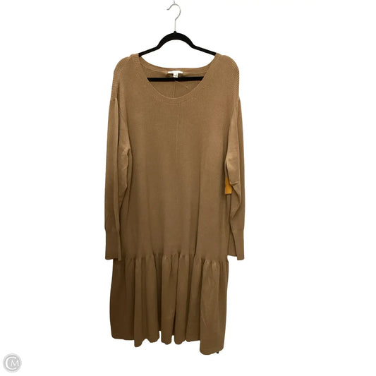 Dress Sweater By Cato In Brown, Size: 4x