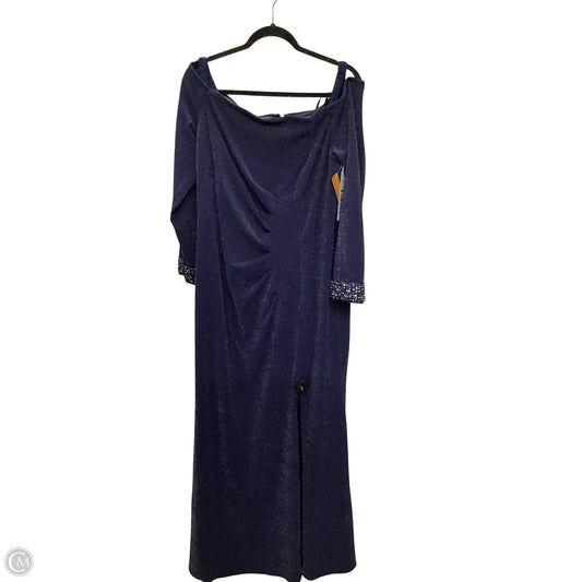 Dress Party Long By Adrianna Papell In Navy, Size: Xxl