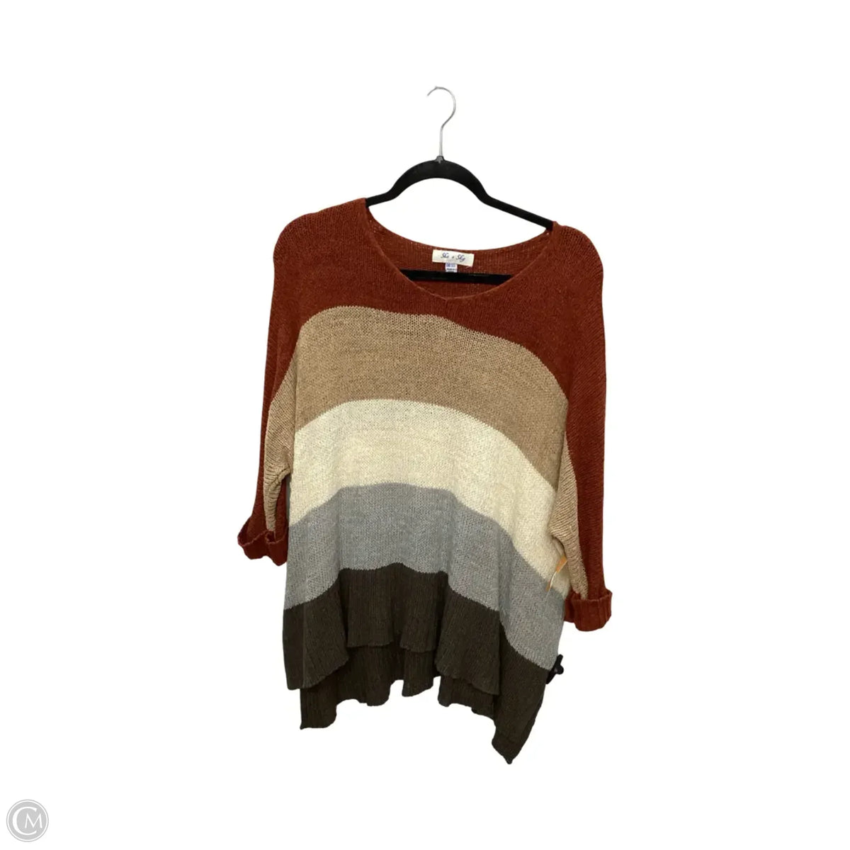 Sweater By She + Sky In Striped Pattern, Size: Osfm
