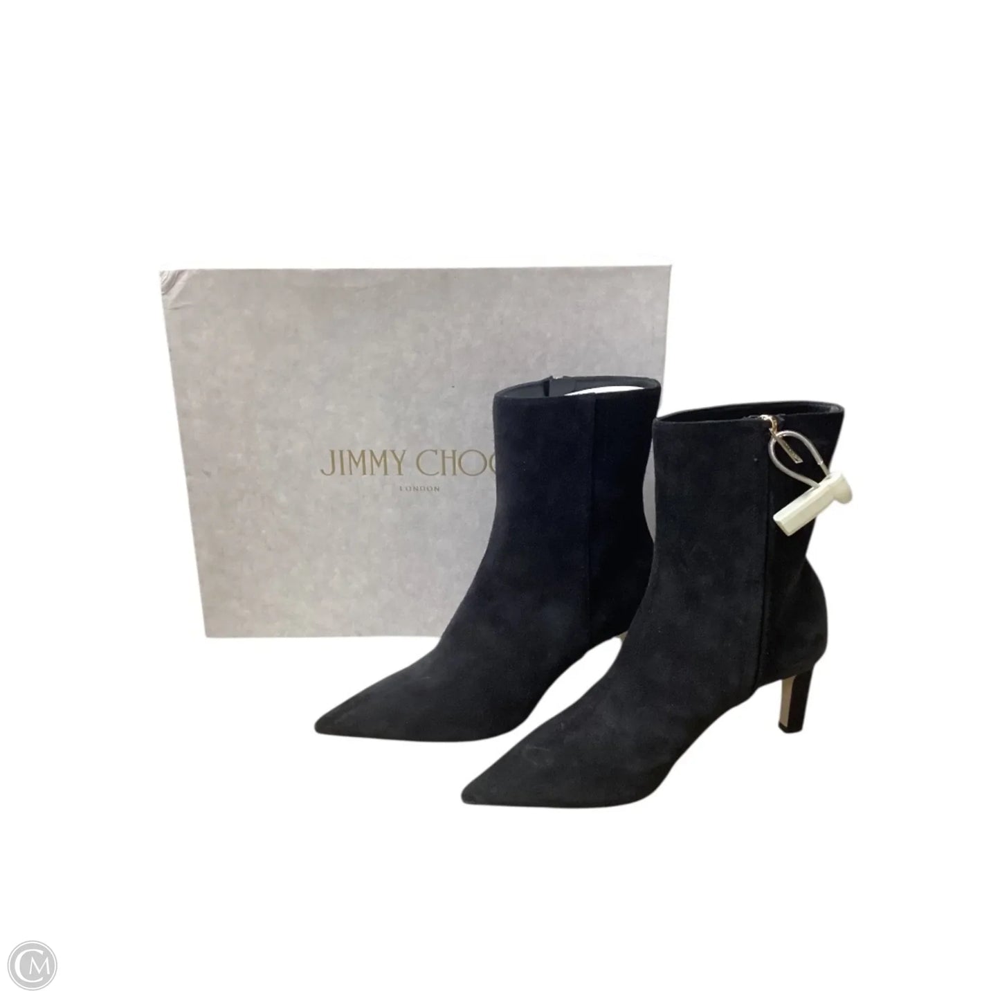 Boots Luxury Designer By Jimmy Choo In Black, Size: 6.5